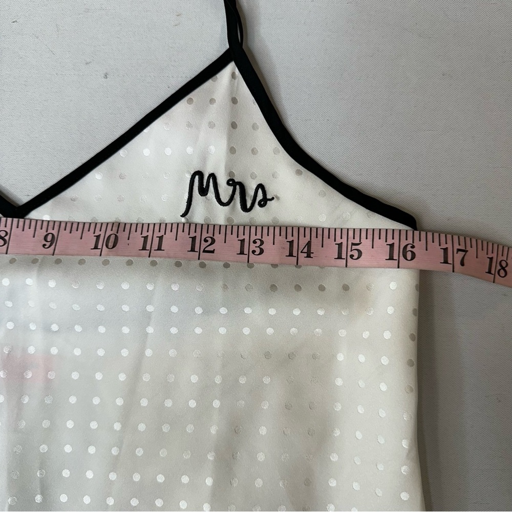 Kate Spade 🦊 2 pc Bridal Women's White Polka Dot Mrs. Sleepwear Set Sz XS - Picture 6 of 10